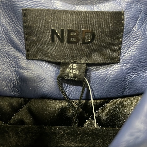 Nbd Women's Black Oversized Racing Leather Moto Jacket - Picture 4 of 6